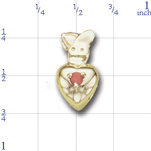 A3417 14K BOYS HEAD SLIDE WITH BIRTHSTONE IN HEART 